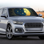 Vintage Moon And Sun Print Car Windshield Sun Shade