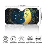 Vintage Moon And Sun Print Car Windshield Sun Shade