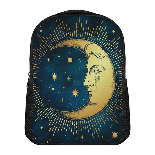 Vintage Moon And Sun Print Casual Backpack