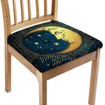 Vintage Moon And Sun Print Chair Cushion Cover