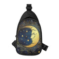 Vintage Moon And Sun Print Sling Bag