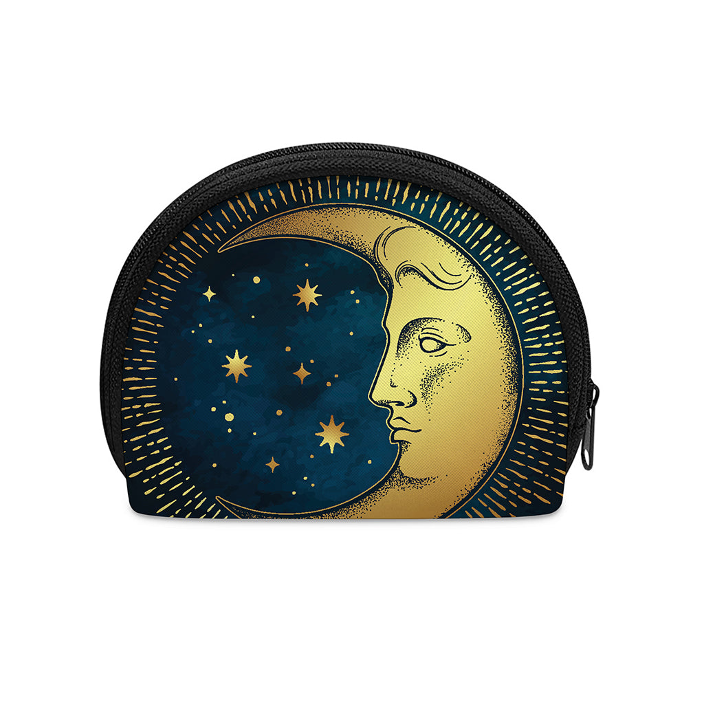 Vintage Moon And Sun Print Coin Purse
