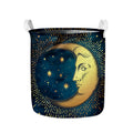 Vintage Moon And Sun Print Collapsible Laundry Basket