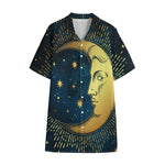 Vintage Moon And Sun Print Cotton Hawaiian Shirt