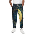 Vintage Moon And Sun Print Cotton Sweatpants