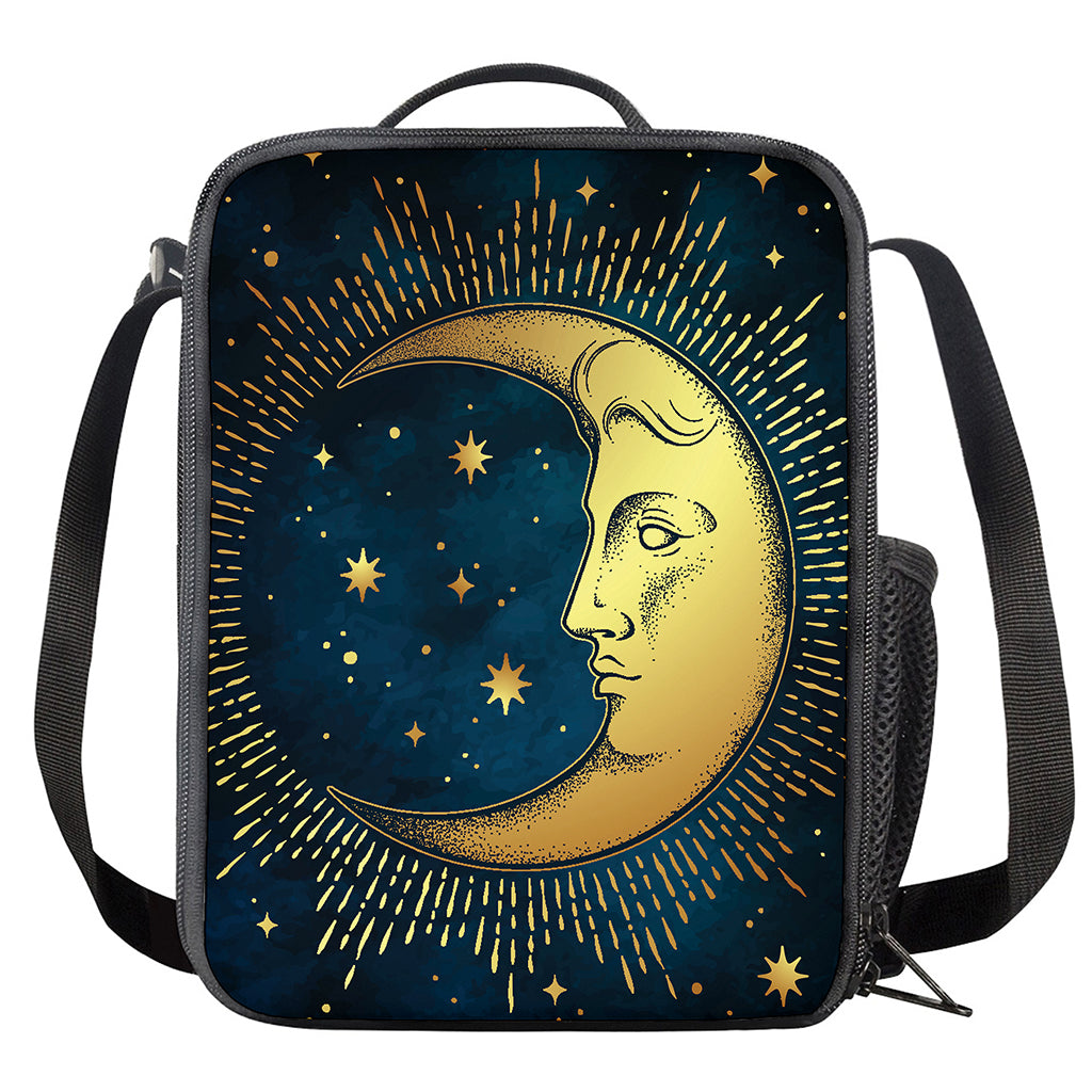 Vintage Moon And Sun Print Crossbody Lunch Bag