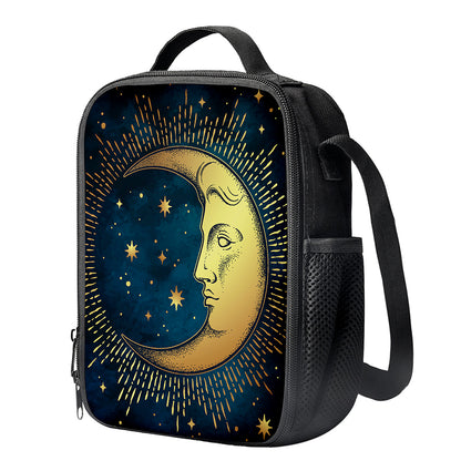 Vintage Moon And Sun Print Crossbody Lunch Bag