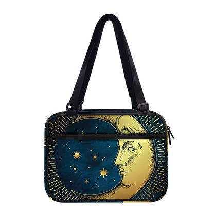 Vintage Moon And Sun Print Double Strap Bible Bag