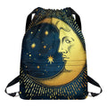 Vintage Moon And Sun Print Drawstring Backpack