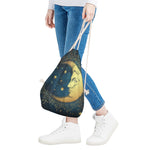 Vintage Moon And Sun Print Drawstring Bag
