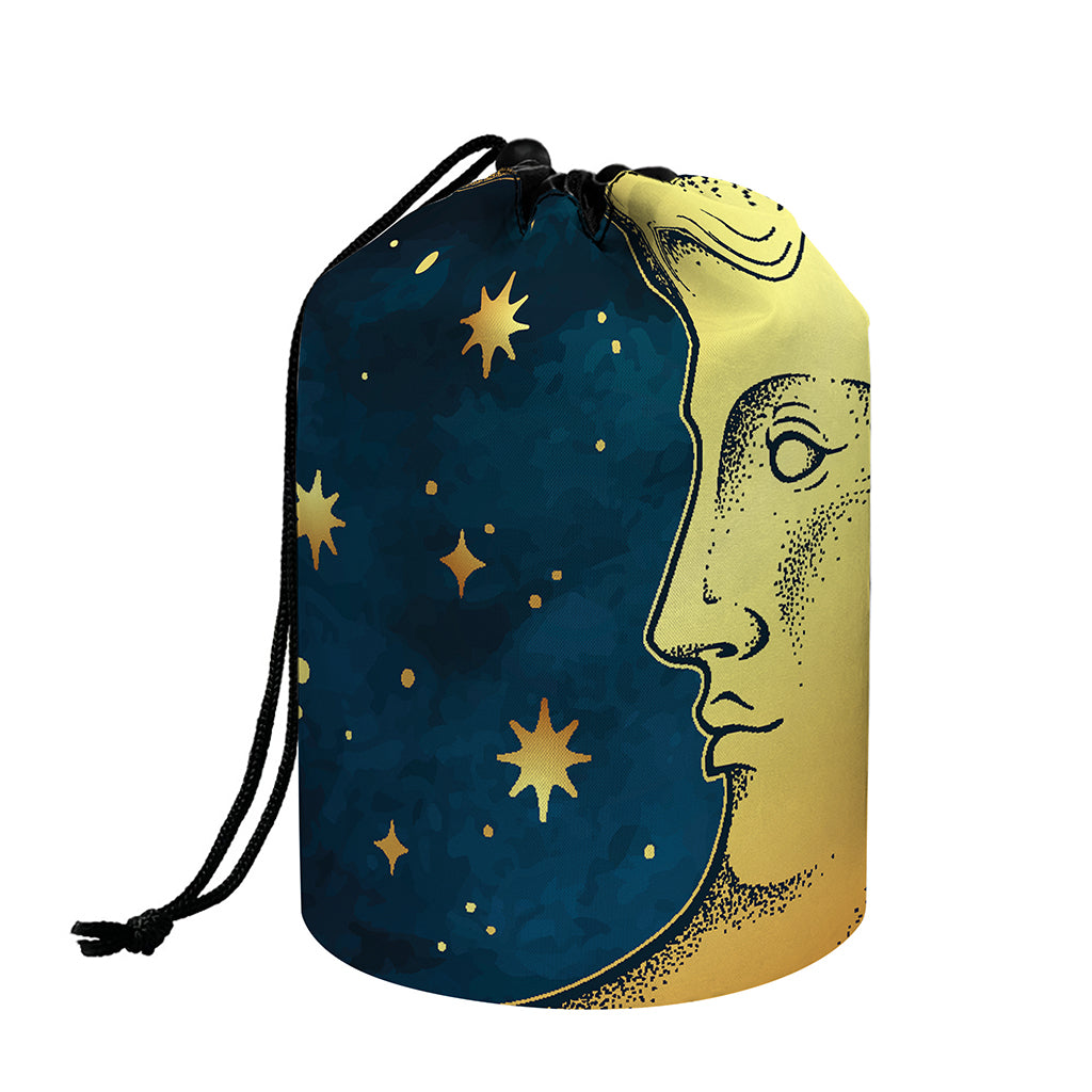 Vintage Moon And Sun Print Drawstring Makeup Bag