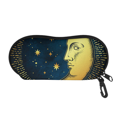 Vintage Moon And Sun Print Glasses Case