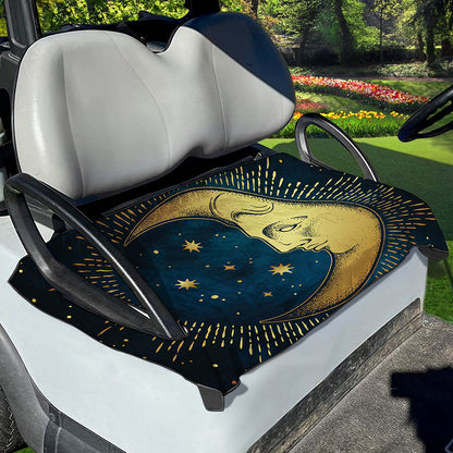 Vintage Moon And Sun Print Golf Cart Seat Cover