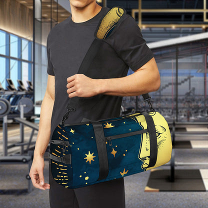 Vintage Moon And Sun Print Gym Bag