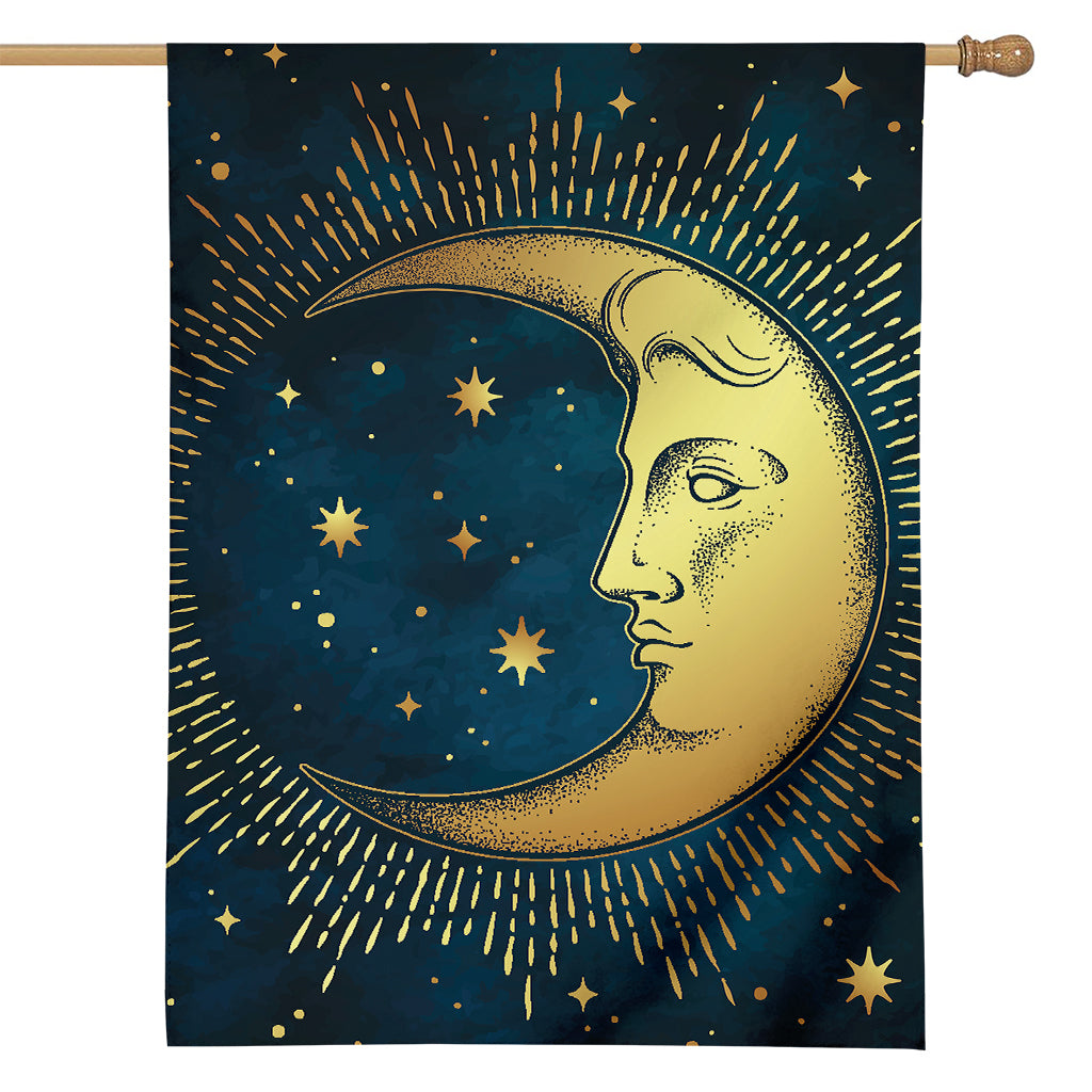 Vintage Moon And Sun Print House Flag