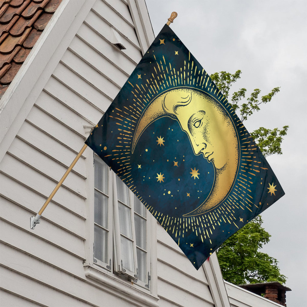 Vintage Moon And Sun Print House Flag