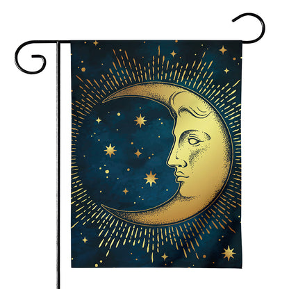 Vintage Moon And Sun Print House Flag
