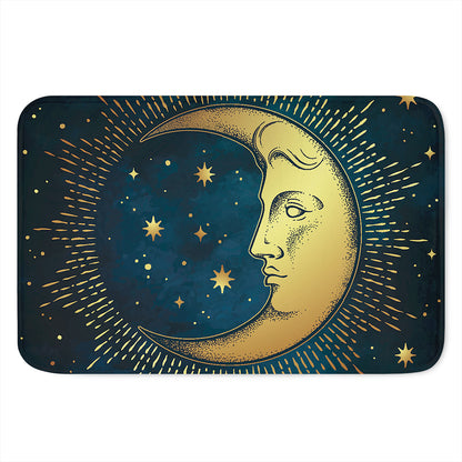 Vintage Moon And Sun Print Indoor Door Mat