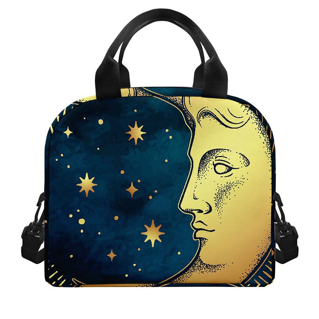 Vintage Moon And Sun Print Insulated Lunch Bag