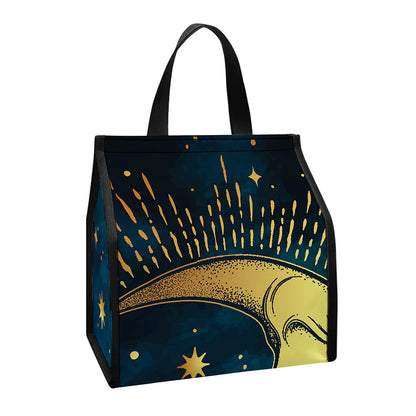 Vintage Moon And Sun Print Insulated Lunch Tote