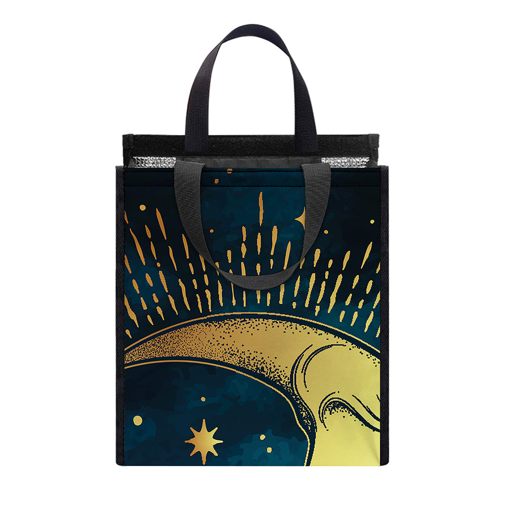 Vintage Moon And Sun Print Insulated Lunch Tote