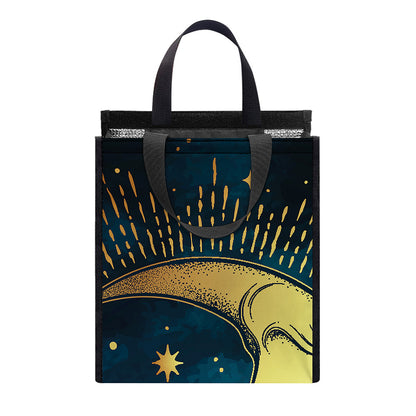 Vintage Moon And Sun Print Insulated Lunch Tote