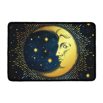 Vintage Moon And Sun Print Kitchen Mat