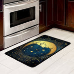 Vintage Moon And Sun Print Kitchen Mat