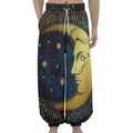 Vintage Moon And Sun Print Lantern Pants