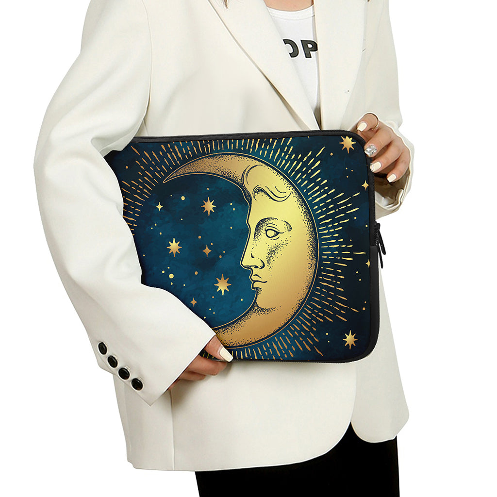 Vintage Moon And Sun Print Laptop Sleeve