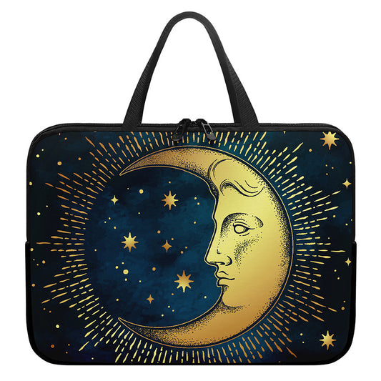 Vintage Moon And Sun Print Laptop Sleeve With Handle