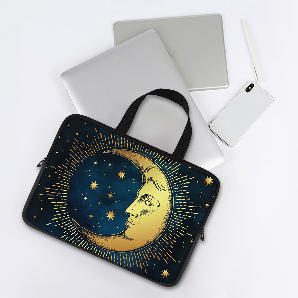 Vintage Moon And Sun Print Laptop Sleeve With Handle