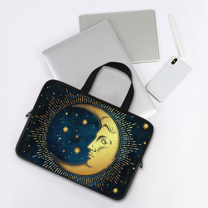 Vintage Moon And Sun Print Laptop Sleeve With Handle