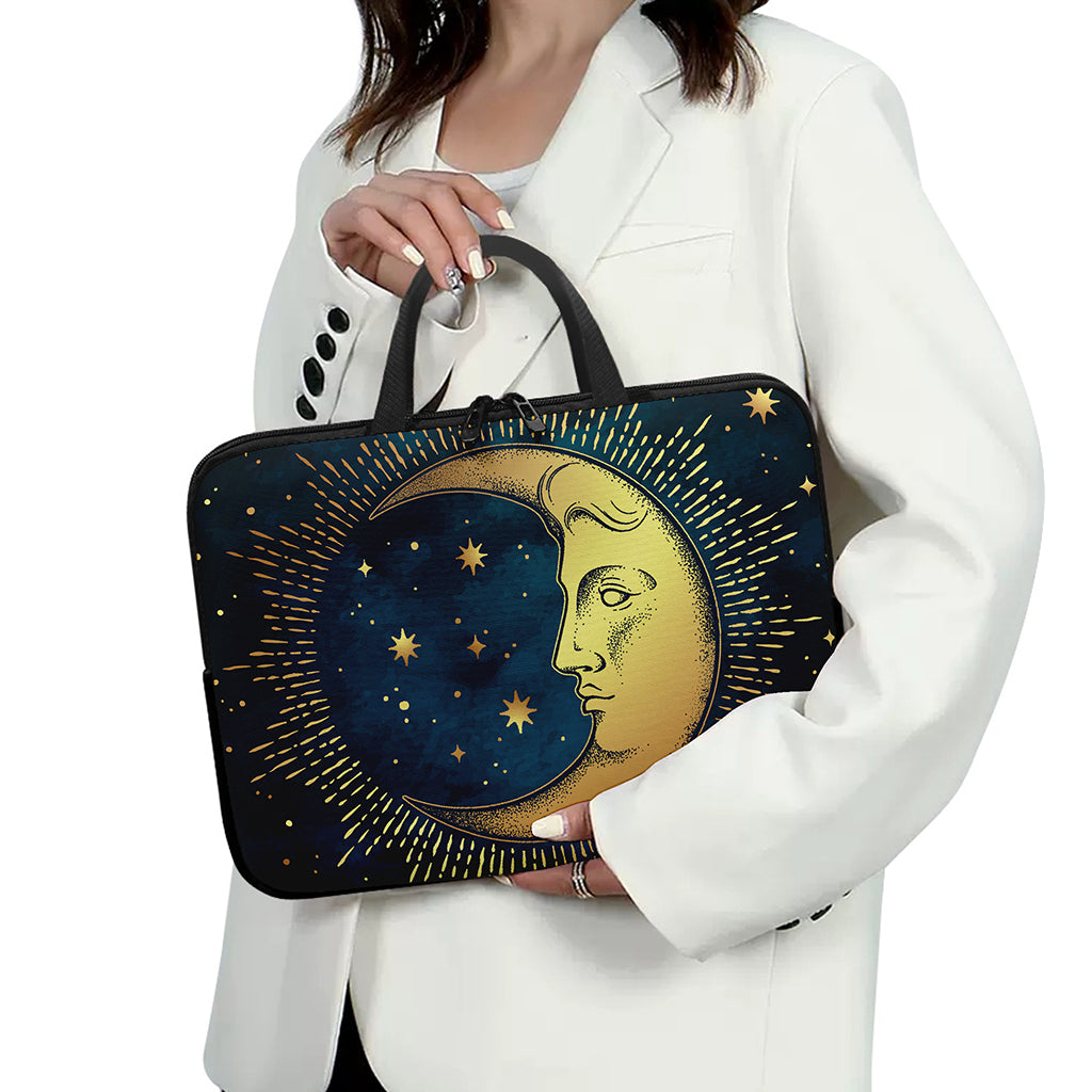 Vintage Moon And Sun Print Laptop Sleeve With Handle