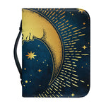 Vintage Moon And Sun Print Leather Bible Cover