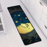 Vintage Moon And Sun Print Long Kitchen Mat