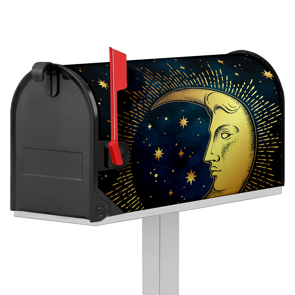 Vintage Moon And Sun Print Mailbox Cover