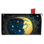 Vintage Moon And Sun Print Mailbox Cover