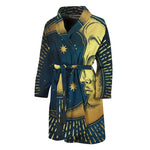 Vintage Moon And Sun Print Men's Bathrobe