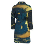 Vintage Moon And Sun Print Men's Bathrobe