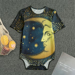 Vintage Moon And Sun Print Men's Bodysuit
