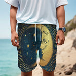 Vintage Moon And Sun Print Men's Cargo Shorts