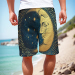 Vintage Moon And Sun Print Men's Cargo Shorts