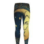 Vintage Moon And Sun Print Men's leggings