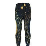 Vintage Moon And Sun Print Men's leggings
