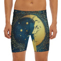 Vintage Moon And Sun Print Men's Long Boxer Briefs