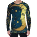 Vintage Moon And Sun Print Men's Long Sleeve T-Shirt