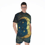 Vintage Moon And Sun Print Men's Rompers