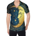 Vintage Moon And Sun Print Men's Shirt