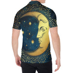 Vintage Moon And Sun Print Men's Shirt